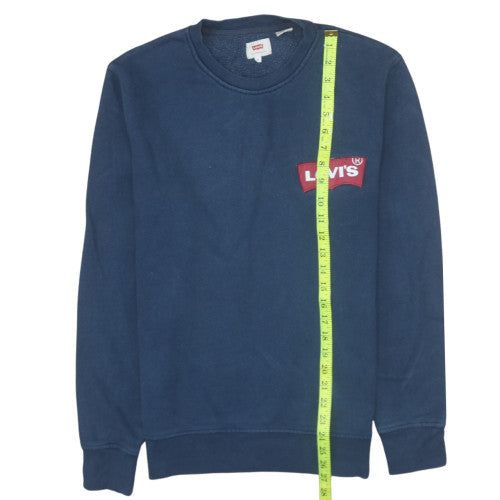 Levi's Men's Blue Crew Neck Sweatshirt M Cotton Logo Classic Style