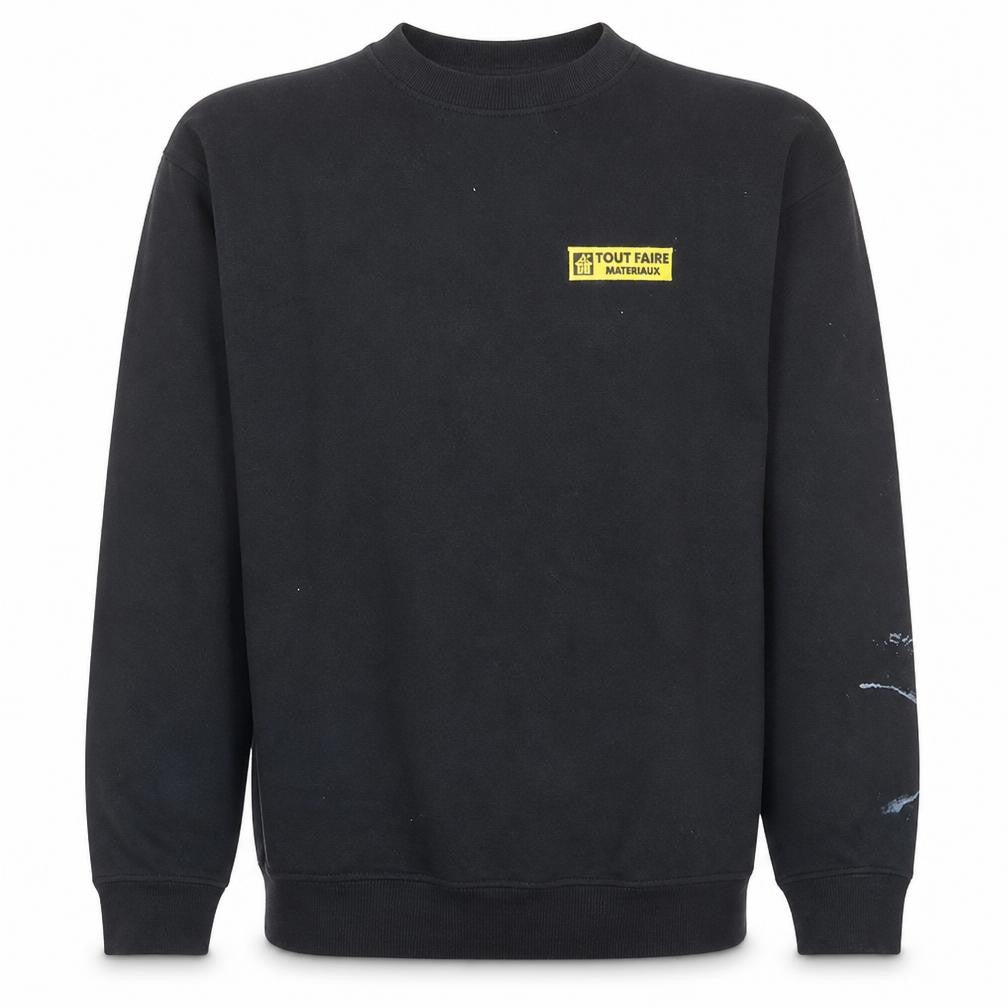 Dickies Men's Black Crew Neck Pullover Sweatshirt L Fleece Workwear