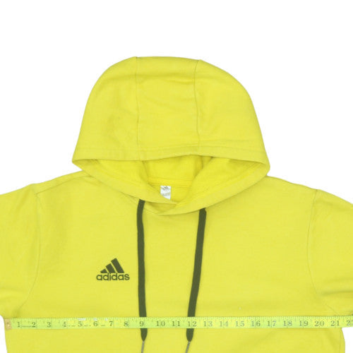 Adidas Men's Yellow Pullover Hoodie L Regular Fit Sports Fleece