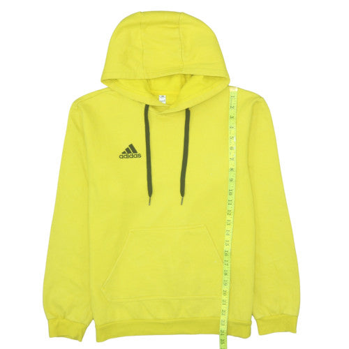 Adidas Men's Yellow Pullover Hoodie L Regular Fit Sports Fleece