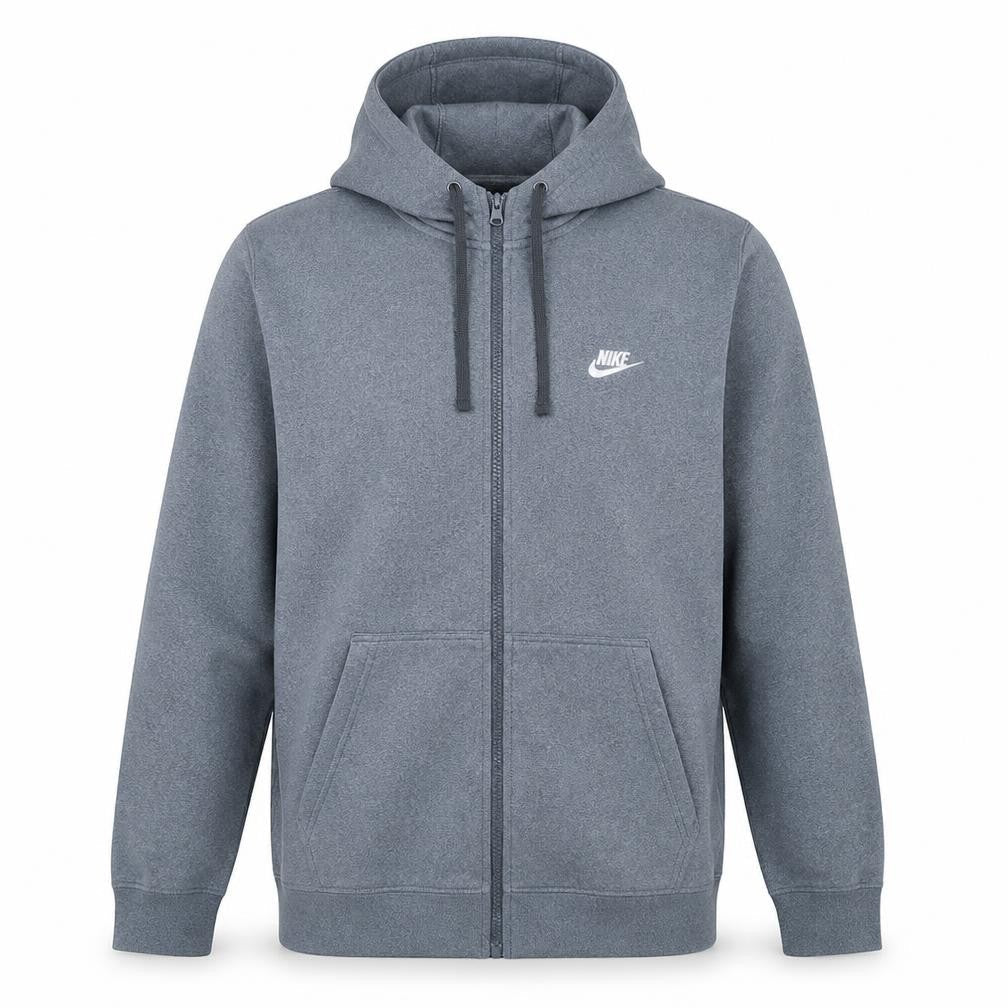 Nike Men's Grey Full Zip Hoodie XL Fleece Sweatshirt