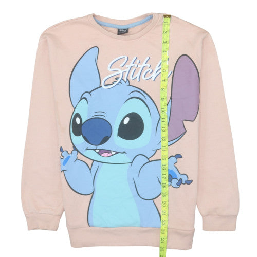 Disney Primark Girls Beige Stitch Sweatshirt 13-14 Years Lined Graphic Print