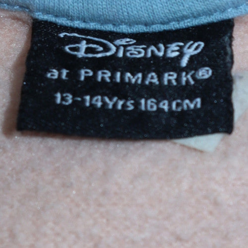 Disney Primark Girls Beige Stitch Sweatshirt 13-14 Years Lined Graphic Print