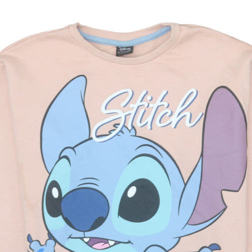 Disney Primark Girls Beige Stitch Sweatshirt 13-14 Years Lined Graphic Print