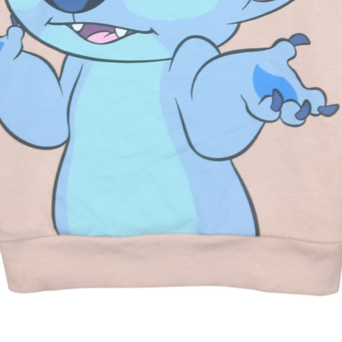 Disney Primark Girls Beige Stitch Sweatshirt 13-14 Years Lined Graphic Print