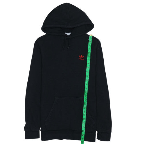 Adidas Men's Black Small Pullover Hoodie with Red Logo