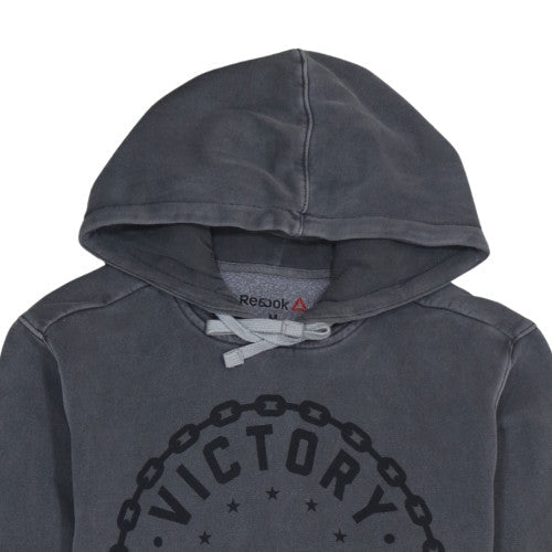 Reebok Mens Grey Pullover Hoodie M CrossFit Graphic Fleece