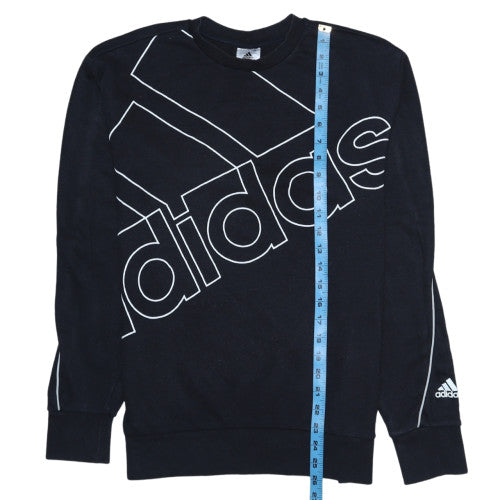 Adidas Men's Black Small Pullover Logo Sweatshirt Crew Neck Sportswear
