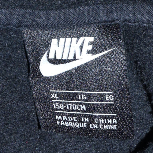 Nike Boys Black XL Full Zip Fleece Hoodie with Logo