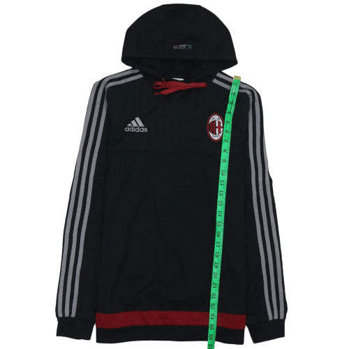 Adidas Men’s Black AC Milan Pullover Hoodie Small Regular Fit