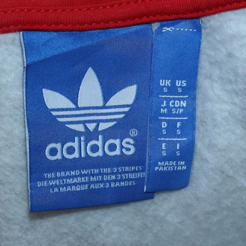 Adidas Originals Men's Grey Red Full Zip Hoodie Size S