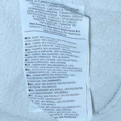 Nike Mens White Pullover Hoodie M Logo Graphic Fleece Sportswear