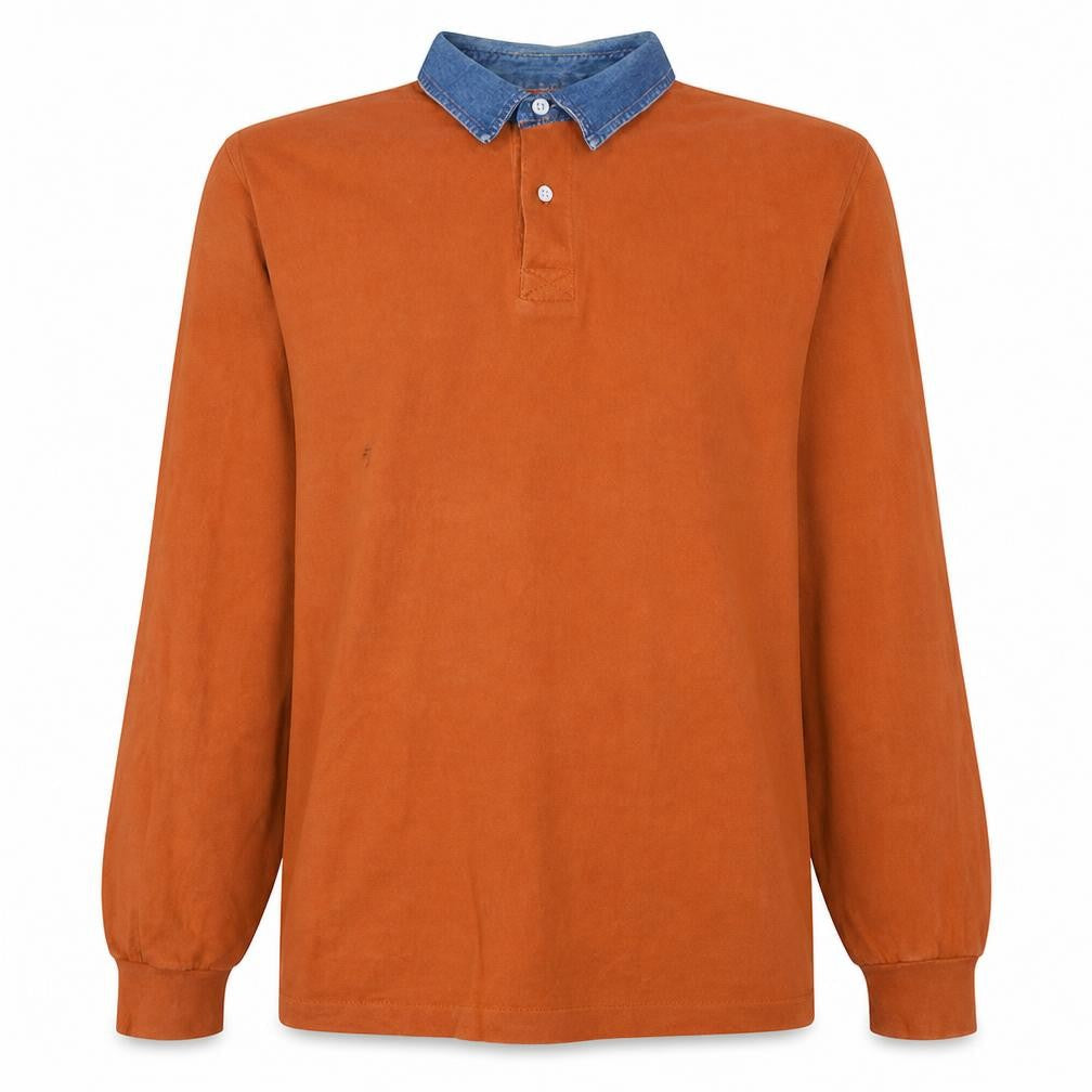 Luomo Sport Men's Brown XL Collared Henley Sweatshirt
