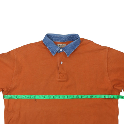 Luomo Sport Men's Brown XL Collared Henley Sweatshirt