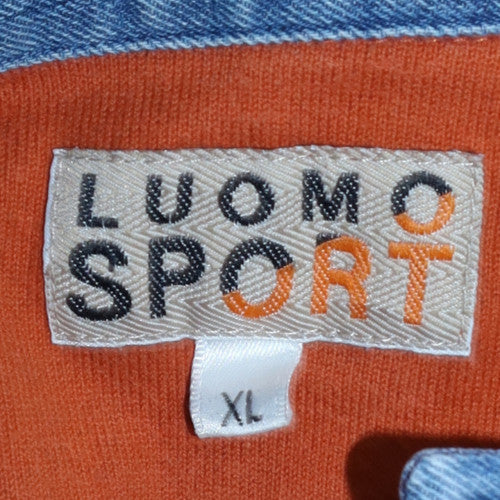 Luomo Sport Men's Brown XL Collared Henley Sweatshirt