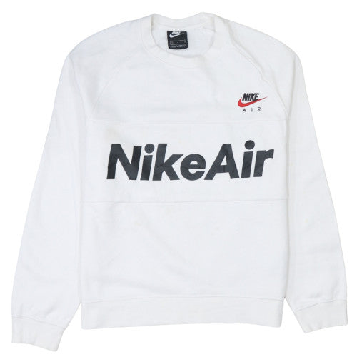 Nike Men's White Small Pullover Sweatshirt Air Logo Regular Fit