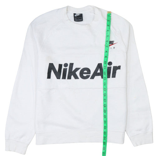 Nike Men's White Small Pullover Sweatshirt Air Logo Regular Fit