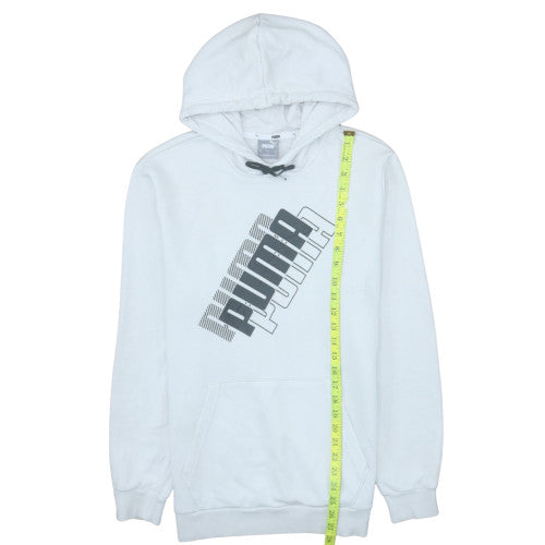 Puma Men's White Medium Pullover Hoodie with Graphic Logo