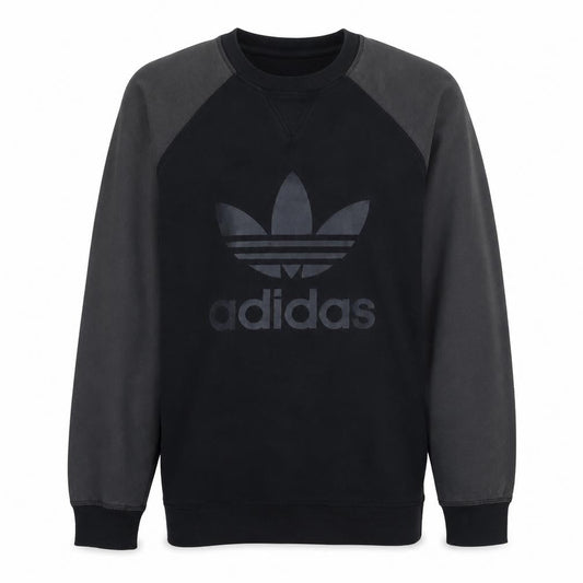 Adidas Men's Black Crew Neck Logo Pullover Sweatshirt Size L