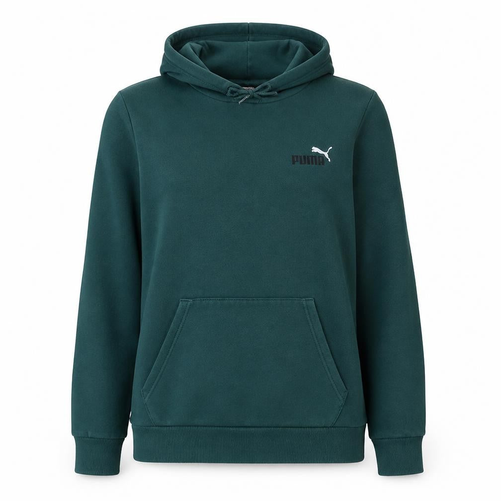 Puma Women's Green Pullover Hoodie Size L Logo Cotton Blend