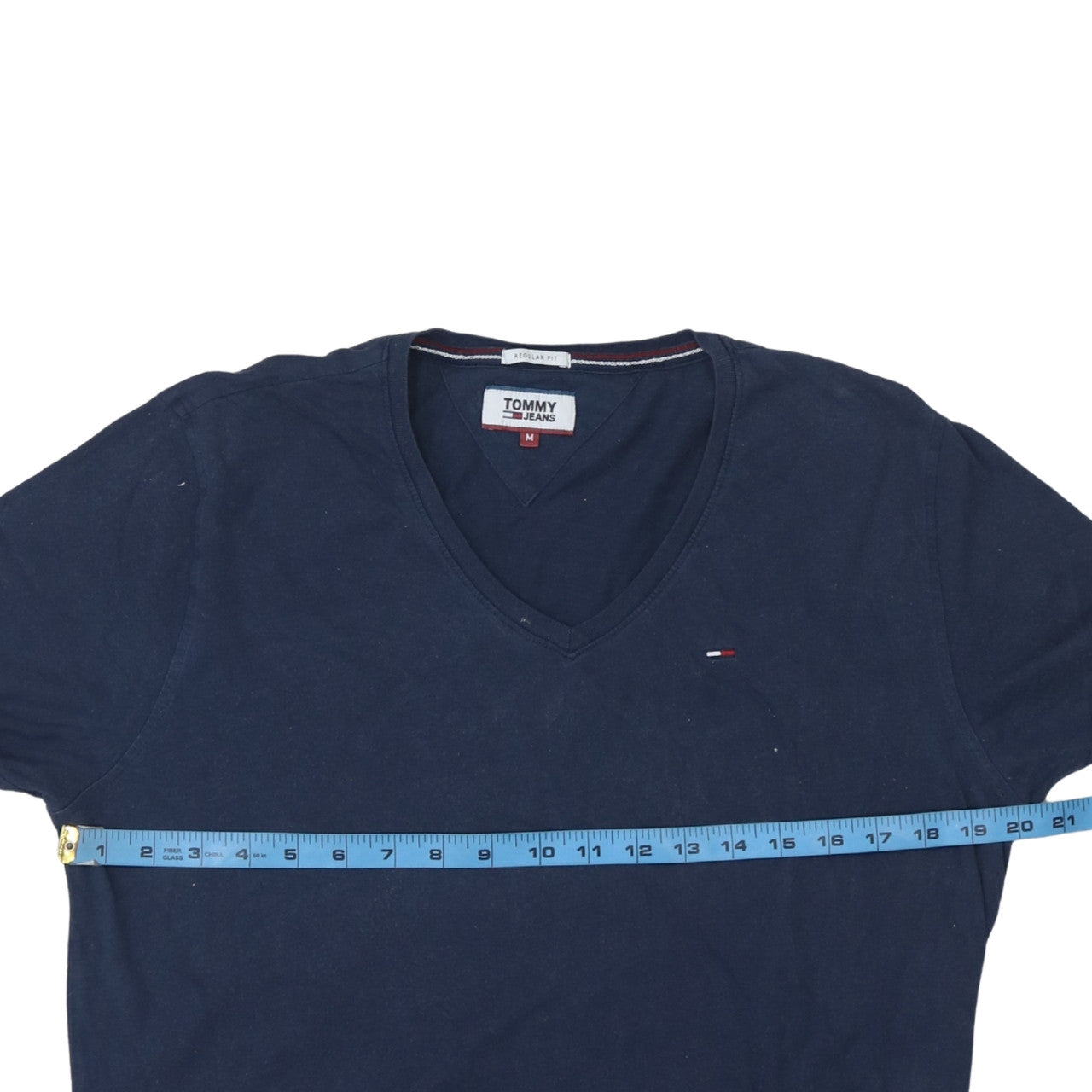Tommy Jeans Men's Navy Blue V-Neck Regular Fit T-Shirt Size M