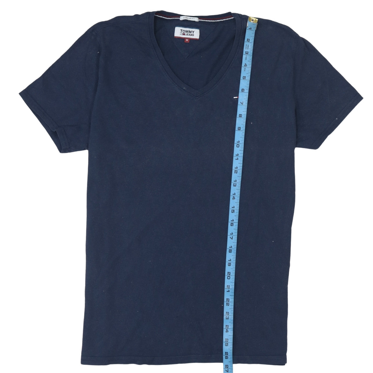 Tommy Jeans Men's Navy Blue V-Neck Regular Fit T-Shirt Size M