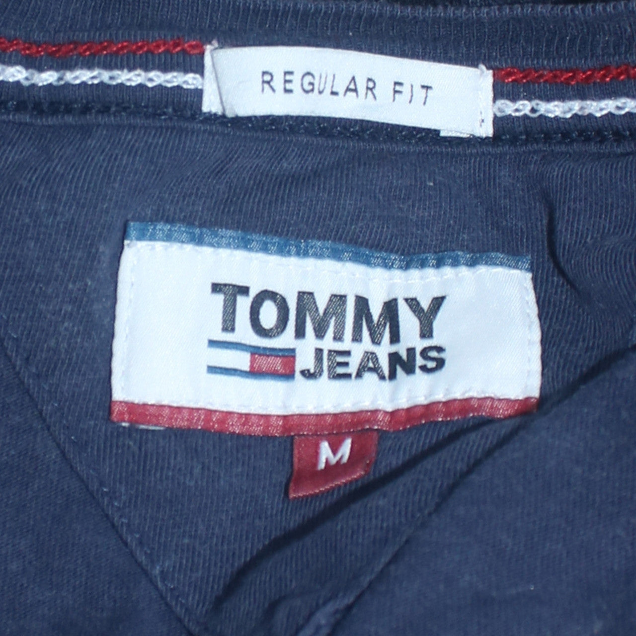 Tommy Jeans Men's Navy Blue V-Neck Regular Fit T-Shirt Size M
