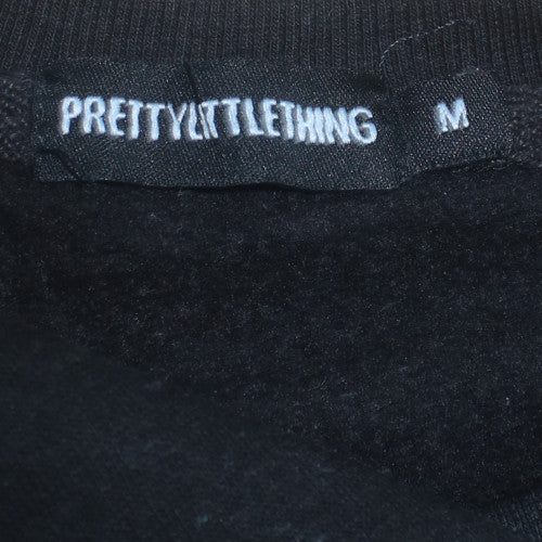 PrettyLittleThing Womens Black Cotton Pullover Sweatshirt M