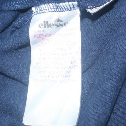 Ellesse Men Blue L Jogger Tapered Cotton Blend Activewear Trousers