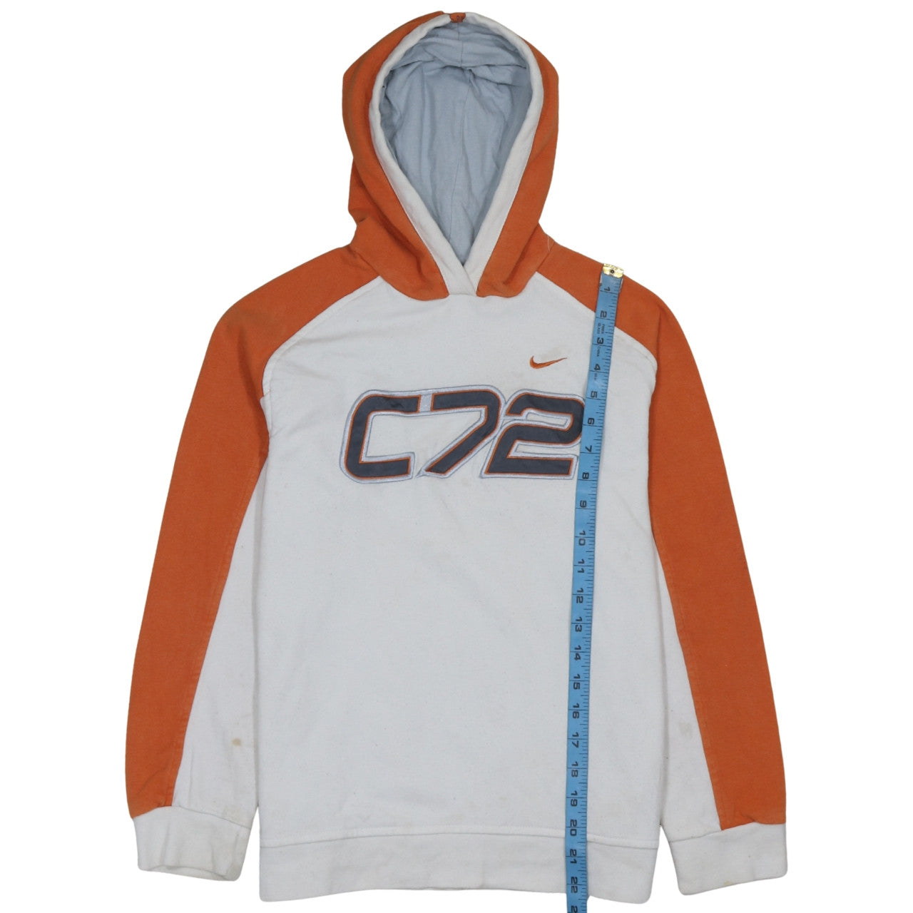 Nike Boys White & Orange Pullover Hoodie Size 10-12 Years C72 Logo