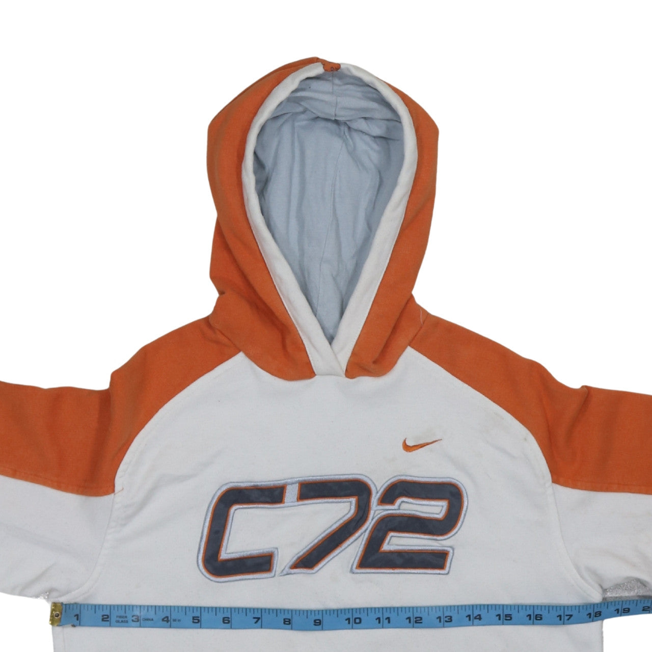 Nike Boys White & Orange Pullover Hoodie Size 10-12 Years C72 Logo