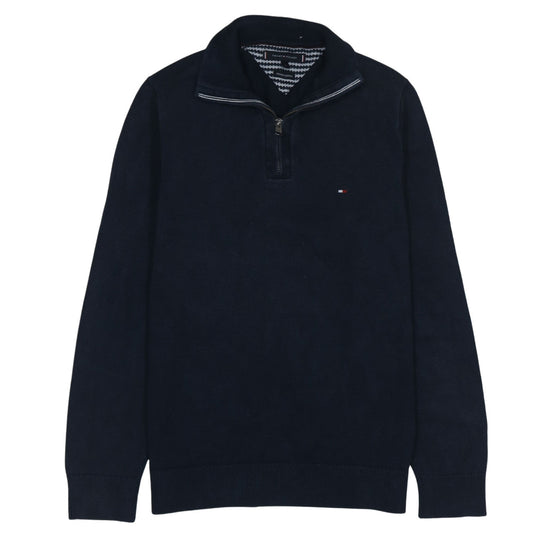 Tommy Hilfiger Men's Blue Cotton 1/2 Zip Jumper Size S