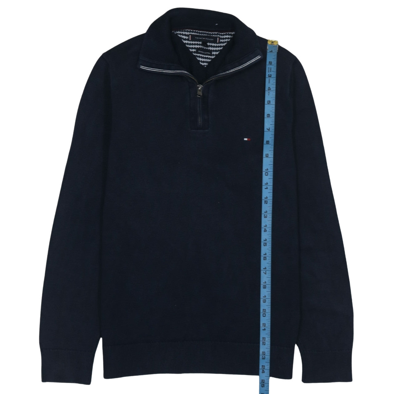 Tommy Hilfiger Men's Blue Cotton 1/2 Zip Jumper Size S