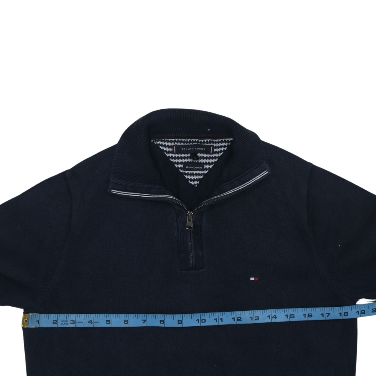 Tommy Hilfiger Men's Blue Cotton 1/2 Zip Jumper Size S