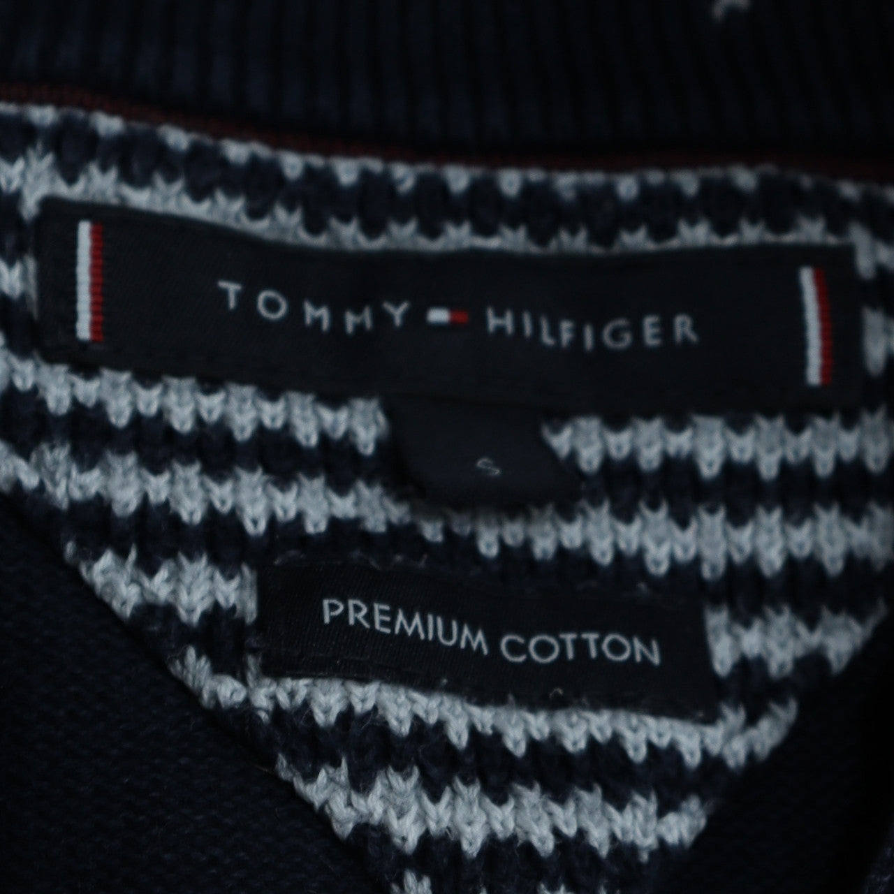 Tommy Hilfiger Men's Blue Cotton 1/2 Zip Jumper Size S