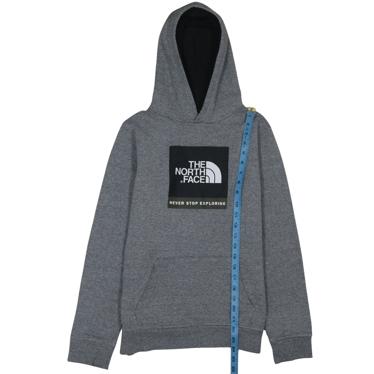 The North Face Boys Grey Pullover Hoodie XL Fleece Logo Sweatshirt