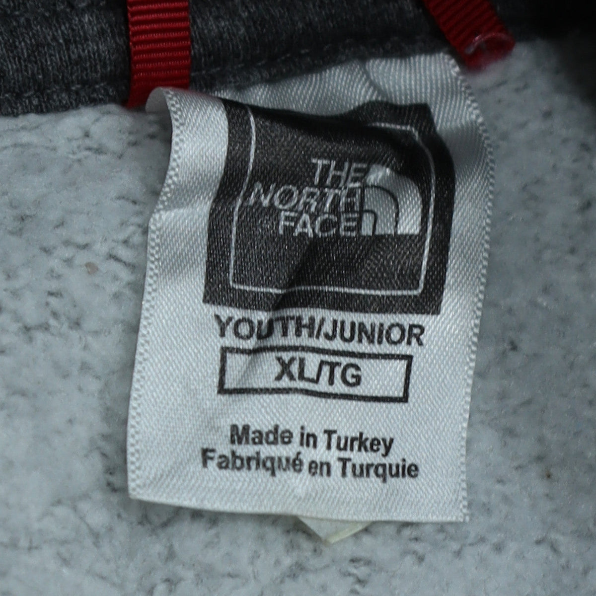 The North Face Boys Grey Pullover Hoodie XL Fleece Logo Sweatshirt