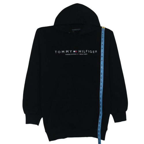 Tommy Hilfiger Men's Black Pullover Hoodie 2XL Fleece Sweatshirt