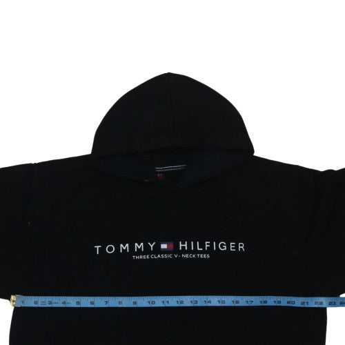 Tommy Hilfiger Men's Black Pullover Hoodie 2XL Fleece Sweatshirt