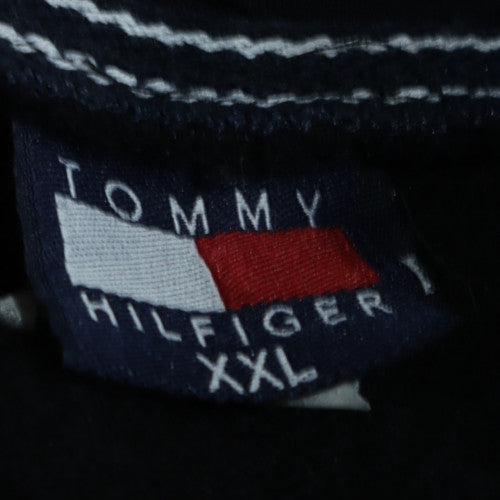 Tommy Hilfiger Men's Black Pullover Hoodie 2XL Fleece Sweatshirt