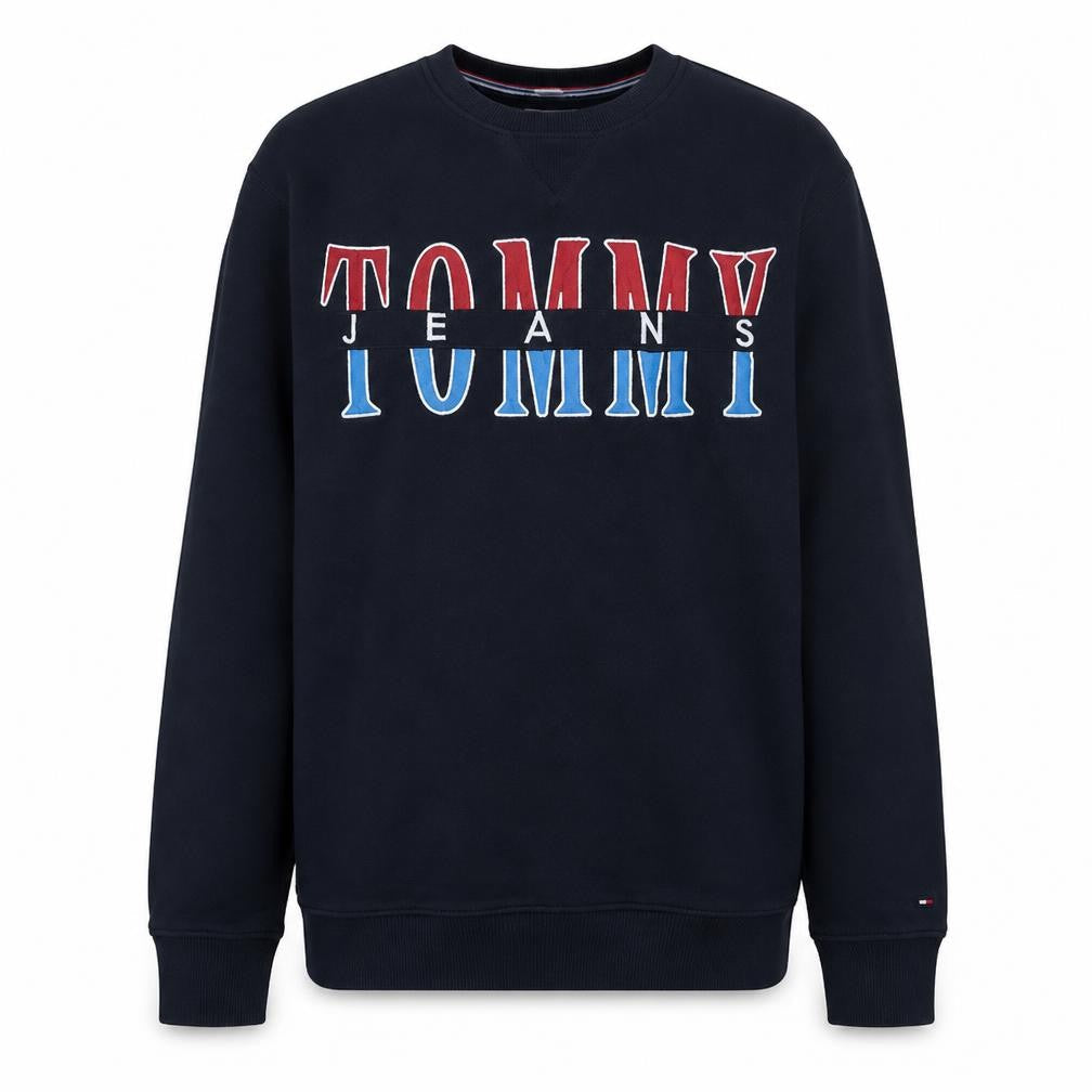 Tommy Jeans Men's Blue XL Pullover Sweatshirt Regular Fit Crew Neck