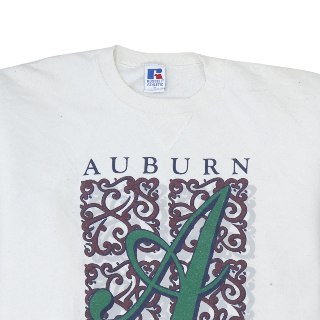 Russell Athletic Men's White Auburn University XL Pullover Sweatshirt