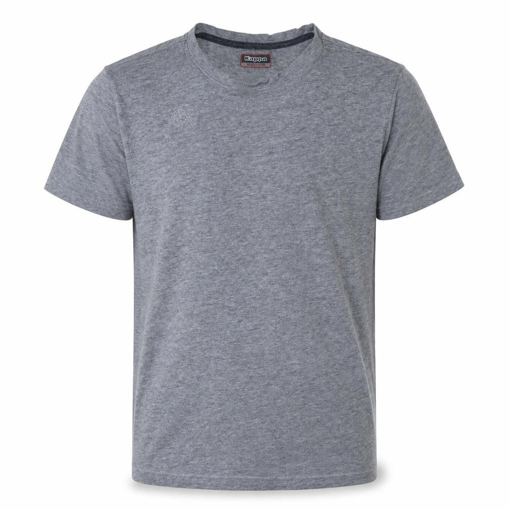 Kappa Mens Grey Crew Neck Short Sleeve Cotton T-Shirt Medium