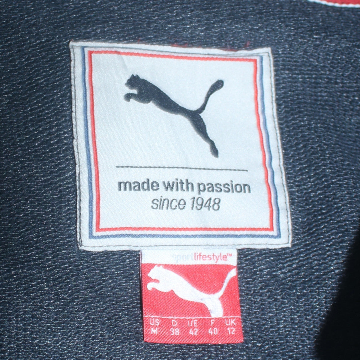 Puma Women’s Blue Track Jacket Size 12 Full Zip Cotton Blend