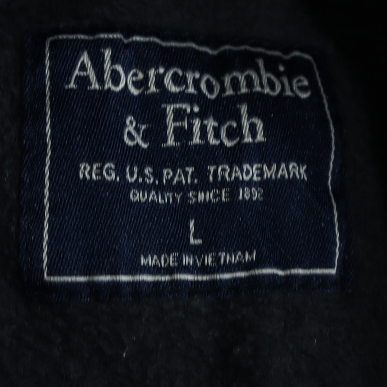 Abercrombie & Fitch Mens Black Pullover Hoodie Size L Logo Fleece