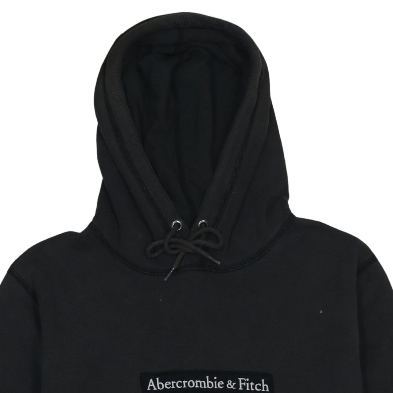 Abercrombie & Fitch Mens Black Pullover Hoodie Size L Logo Fleece