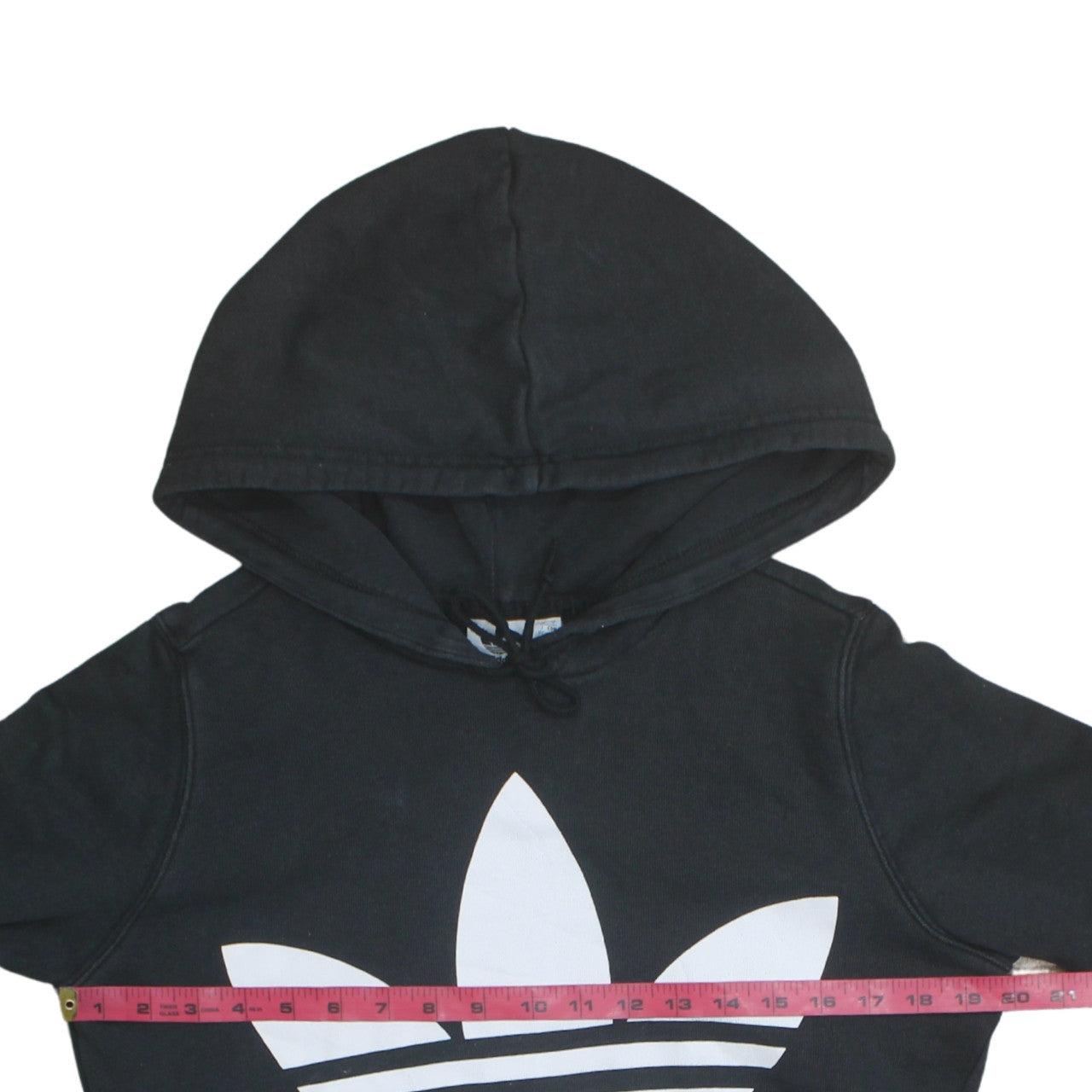 Adidas Women's Black Pullover Hoodie Small Trefoil Logo Sweatshirt