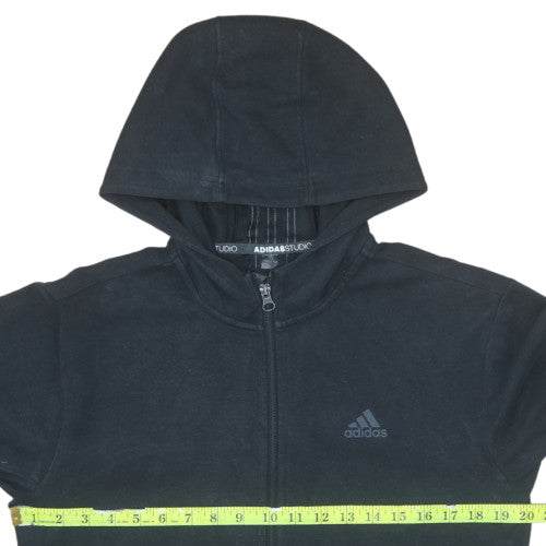 Adidas Men Black Full Zip Hoodie Fleece Size S Classic Sportswear