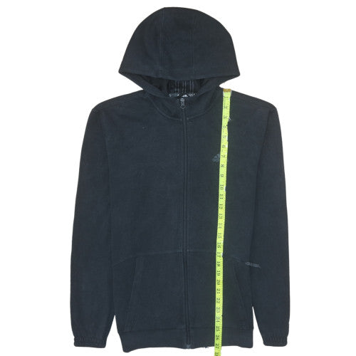 Adidas Men Black Full Zip Hoodie Fleece Size S Classic Sportswear
