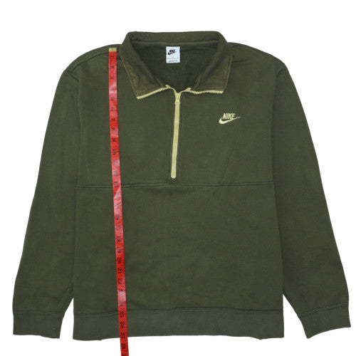 Nike Men's Green 1/2 Zip Fleece Sweatshirt 2XL Regular Fit